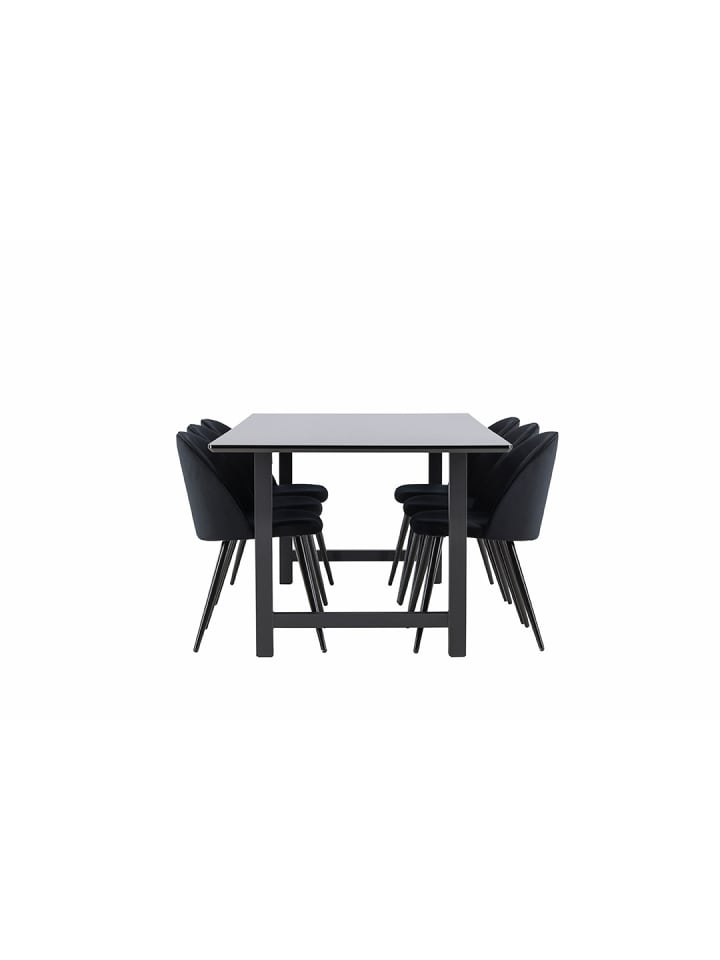 ebuy24 Essgruppe Oslo (7-teilig) Schwarz 220 x 100 cm günstig kaufen onesize