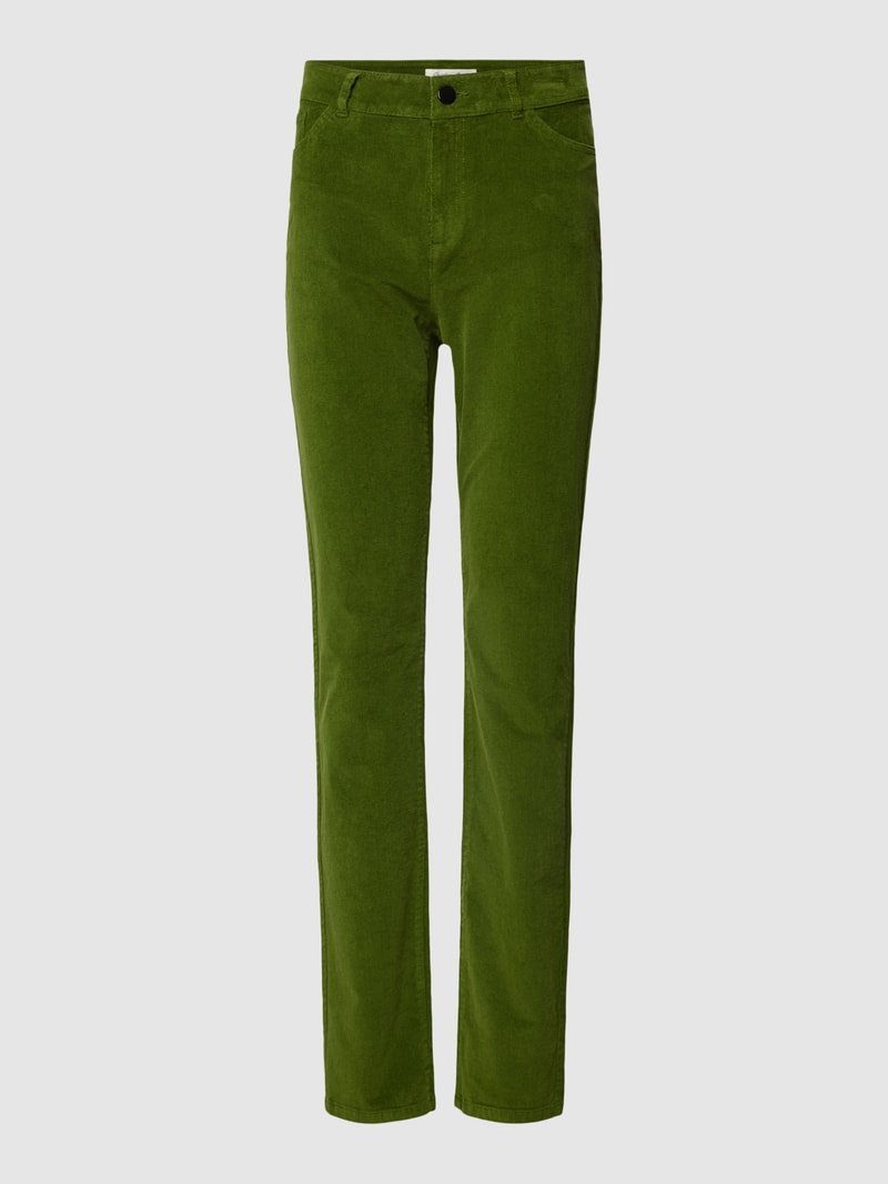 Hose mit Knopf- und Reißverschluss in grasgrün