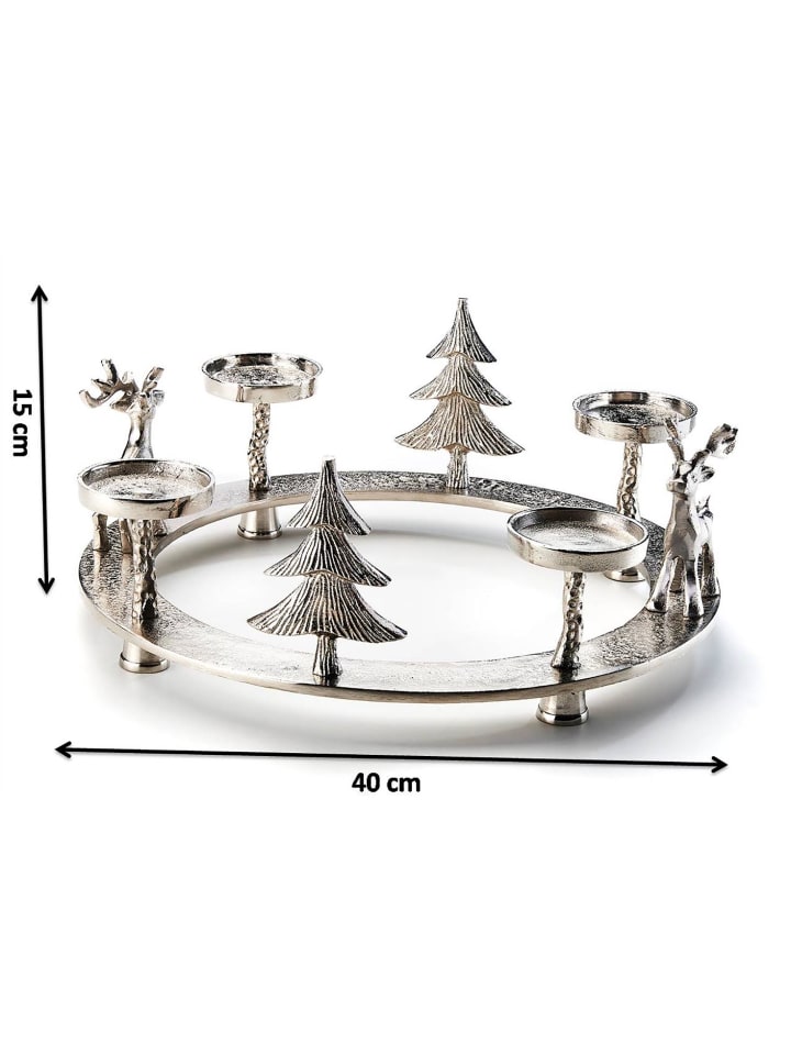 kobolo Adventskranz DEER4LGHT L in Silber günstig kaufen onesize