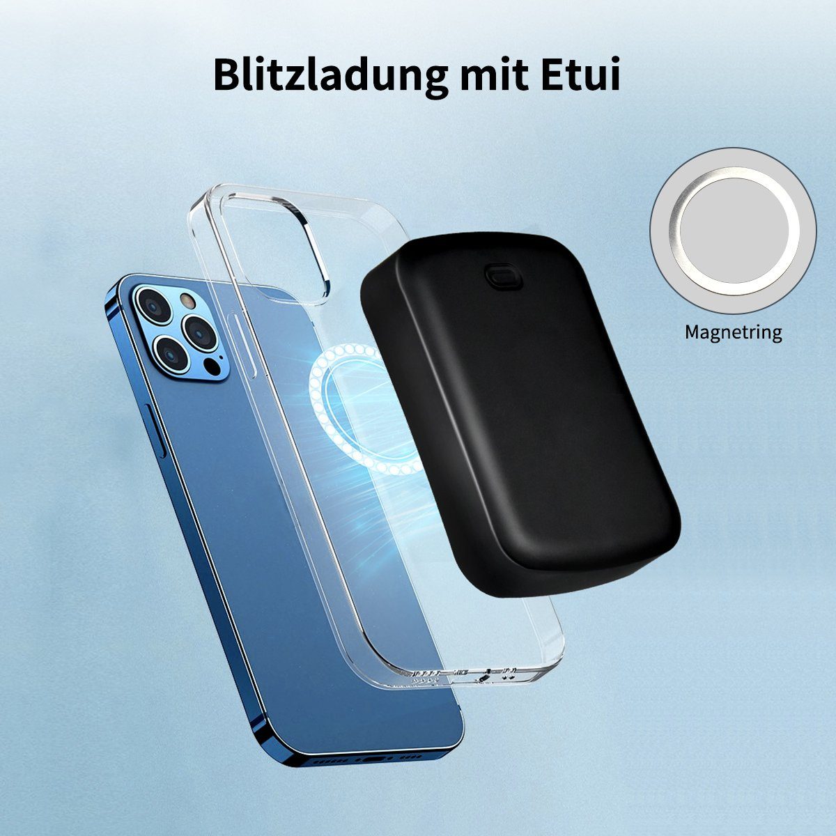 7Magic QC 15W PD 20W Powerbank 10000 mAh, magnetisches Ladegerät für iPhone 14/13/12/11/Pro/Max/XS/XR/X/8/Plus