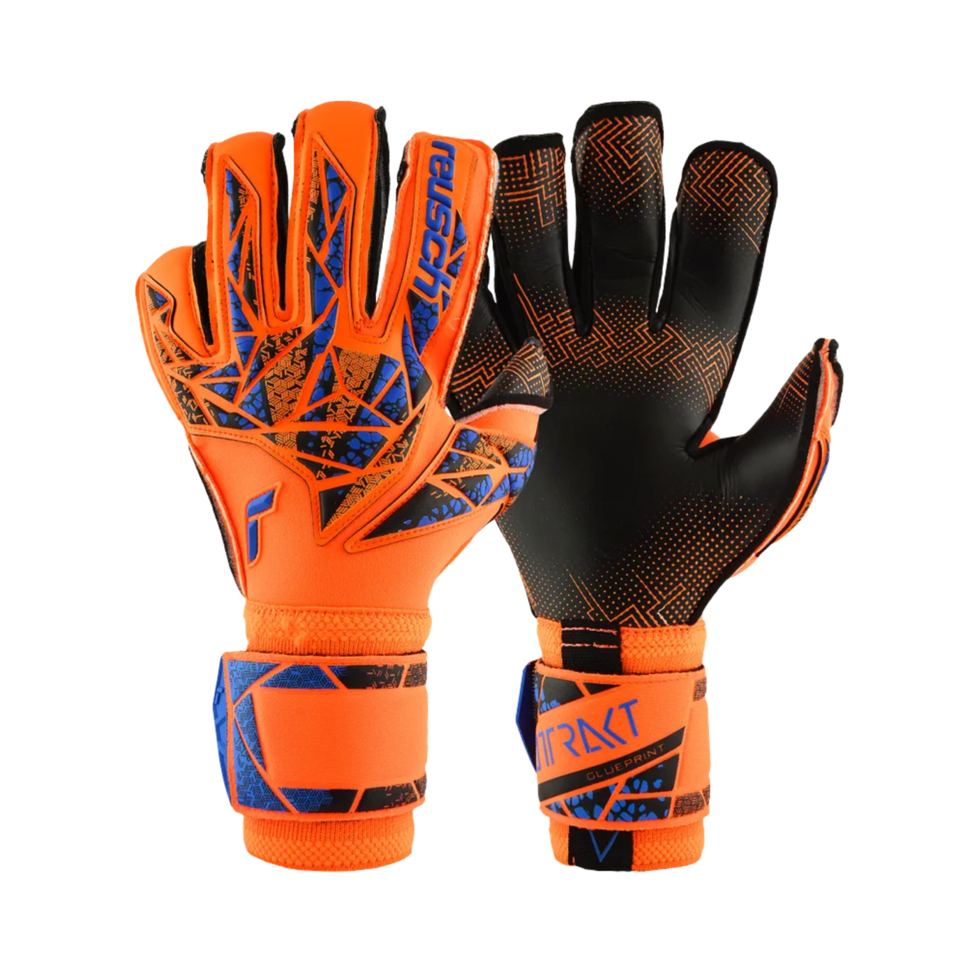 Reusch Attrakt Gold X Evolution GluePrint TW-Handschuhe Orange Blau Schwarz F2211
