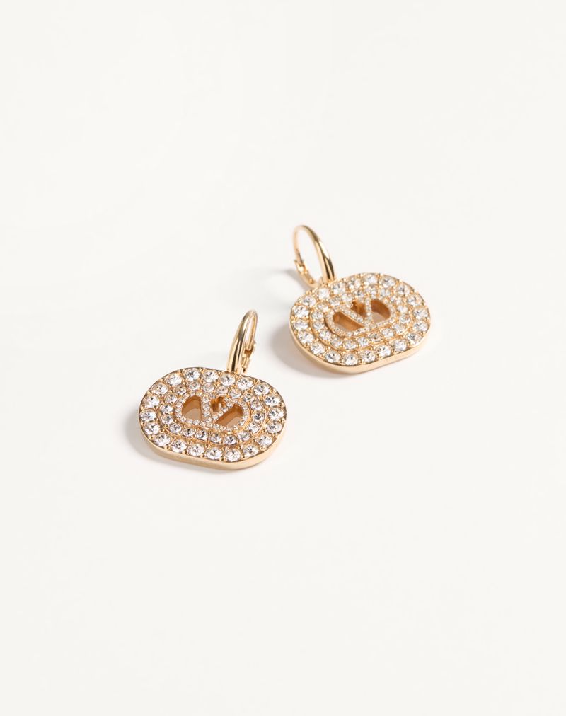Brincos exclusivos VLogo em metal, cristais Swarovski®