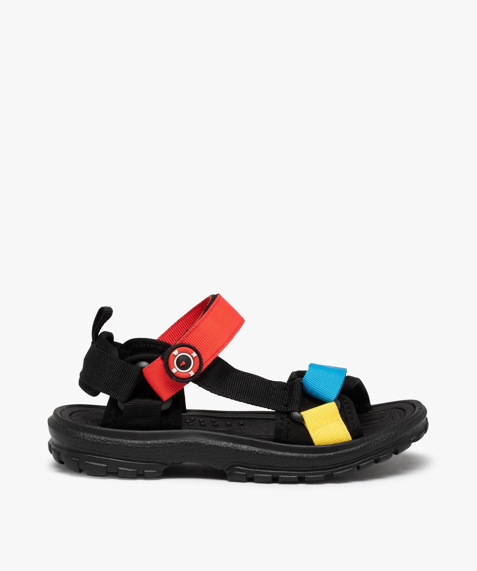 Sandales sport Garçon à brides textiles multicolores noir | GEMO