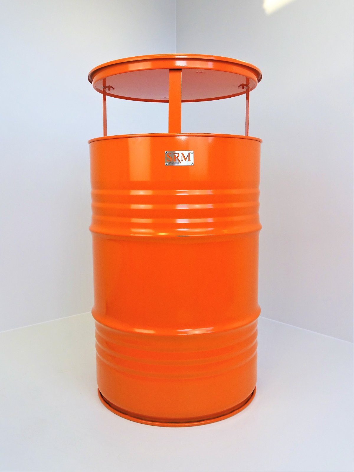 SRM Design Stehtisch Fassmöbel Stehtisch Bistrotisch Partytisch Orange Ø 57 cm Höhe 108 cm