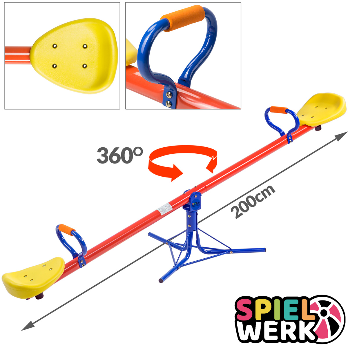 Spielwerk Gartenwippe 200x67x70cm - 360° drehbar - 70cm Höhe max. 70kg