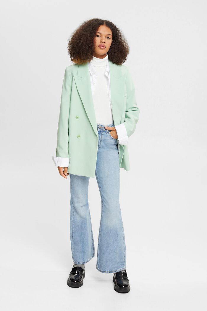 High-Waist-Jeans aus Denim mit ausgestelltem Bein