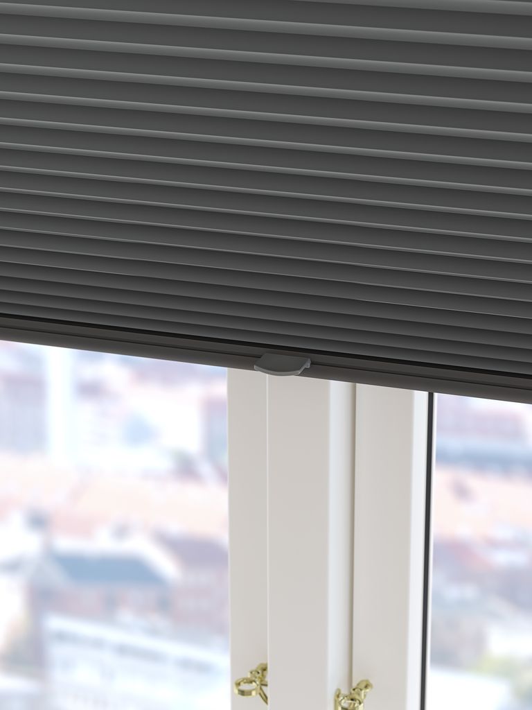 HVEN Lystett plisségardin HVEN 60x130cm topp/bunn grå