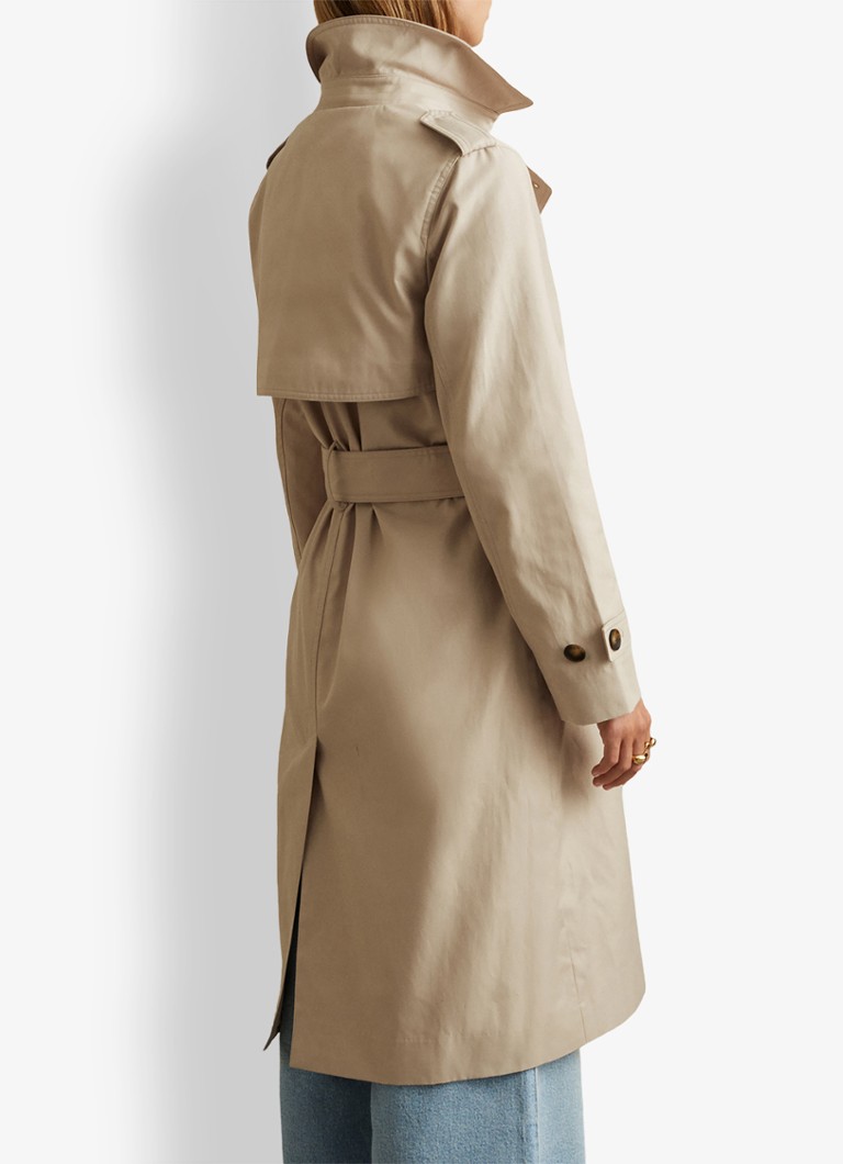 Reiss Azura zweireihiger Trenchcoat mit abnehmbarer Kapuze
