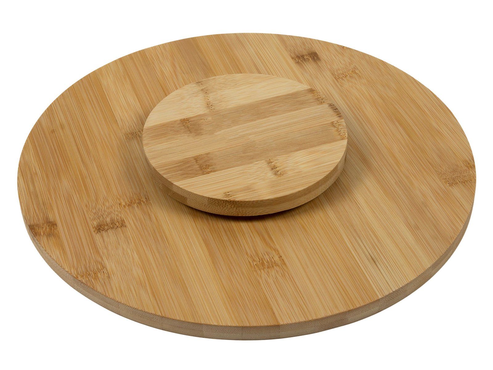Spetebo Tortenplatte Bambus Drehteller - 33,5 cm - drehbar, Bambus, drehbare Käse- und Servierplatte in 33,5 cm aus Bambus