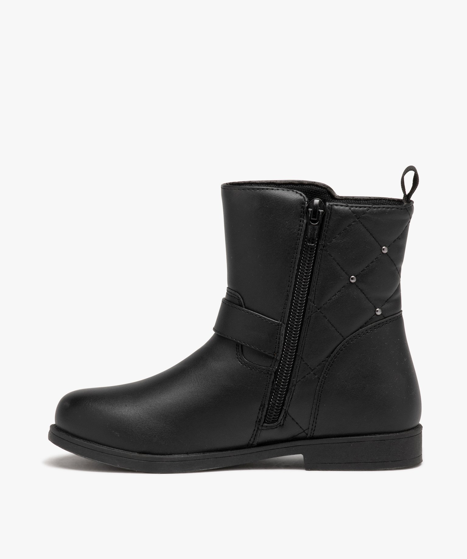 Boots fille unies à boucle avec détails fantaisie