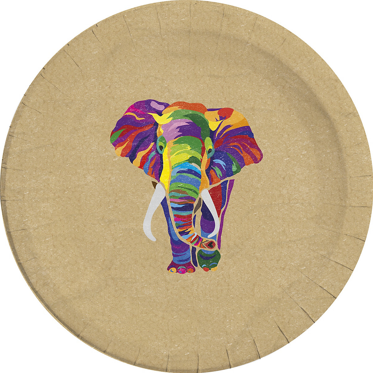 Kompostierbar 8 Pappteller 23cm Design Elephant Kompostierbar