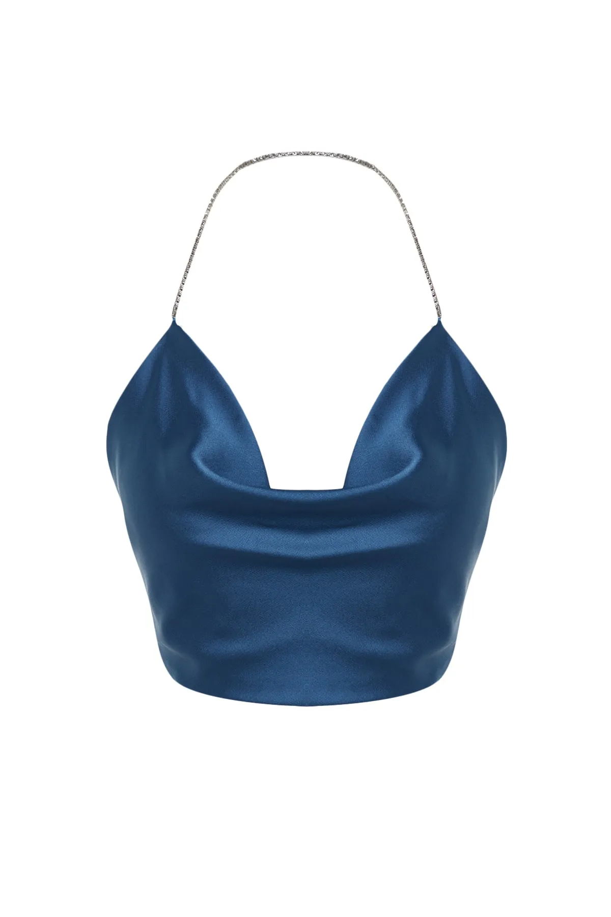 Trendyol Collection  Indigo Stone Strap Detailliertes Satin-Bustier TPRSS22BS0020