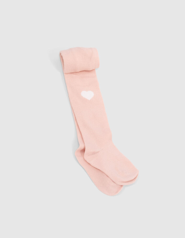Collants rose poudré et blancs bébé fille