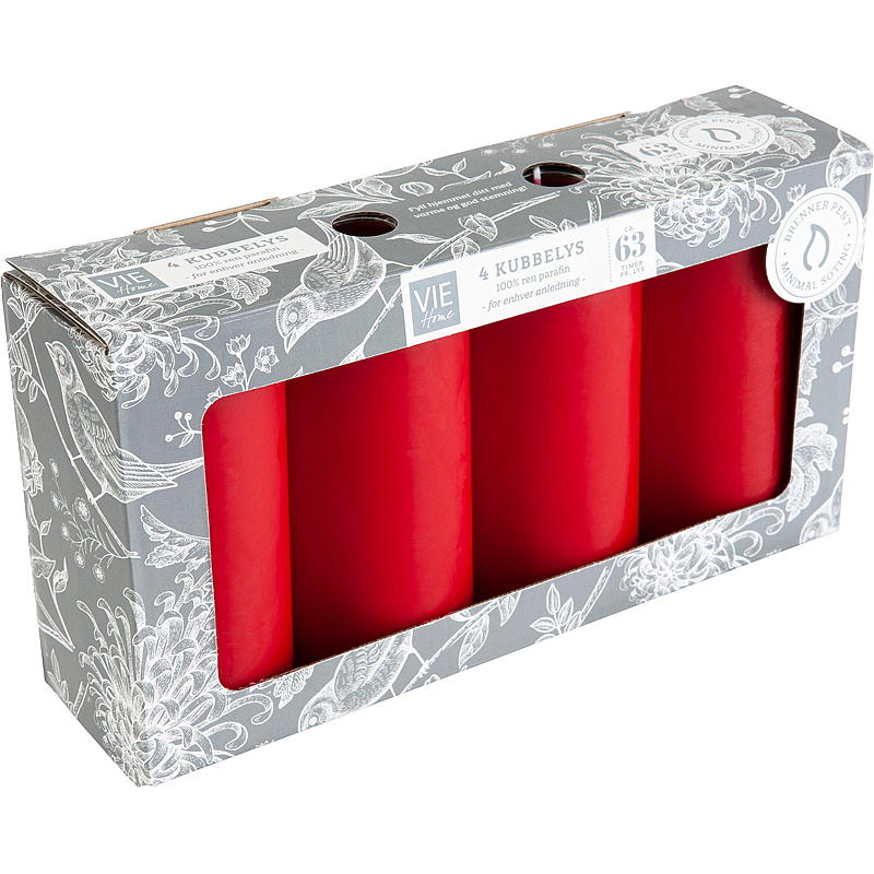 Vie Home Kubbelys 4-pk Diameter 6,8 cm, høyde 14 cm