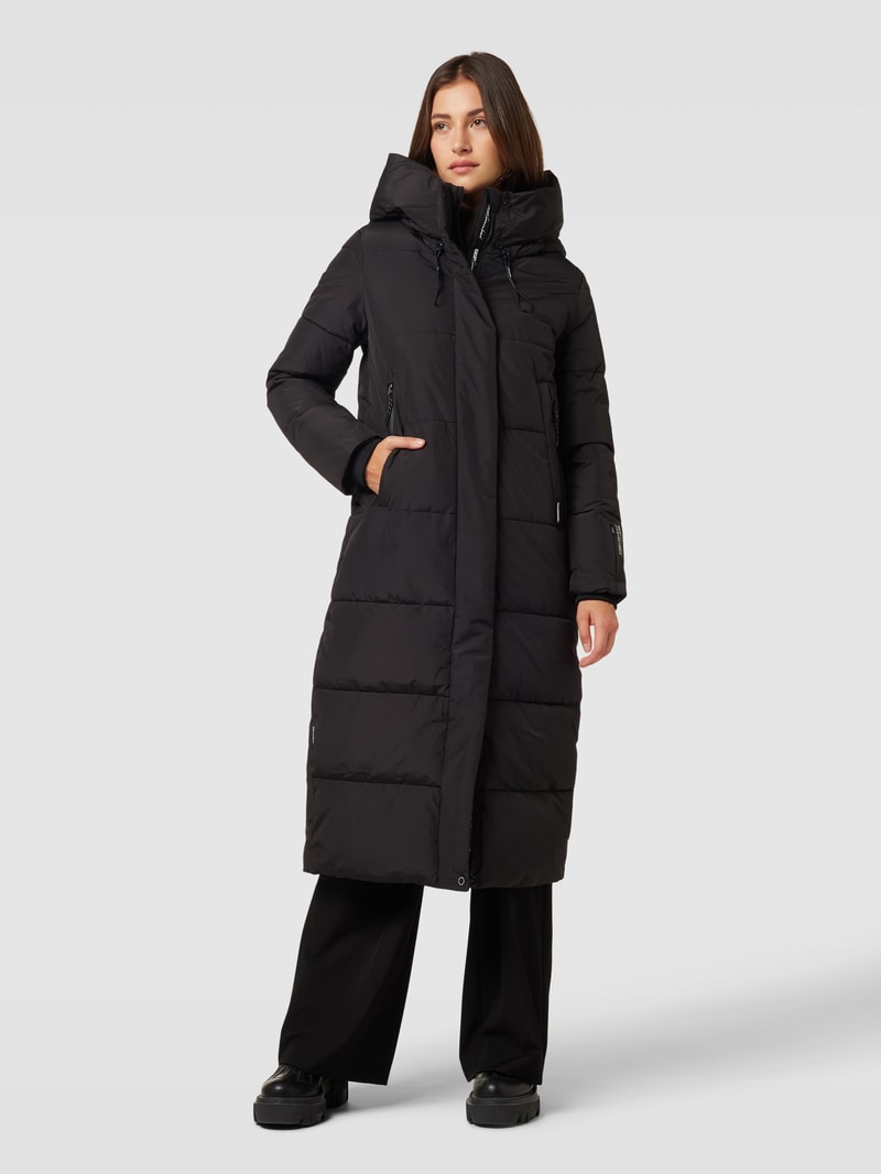 Steppmantel mit Label-Details Modell 'SOULANI' in schwarz