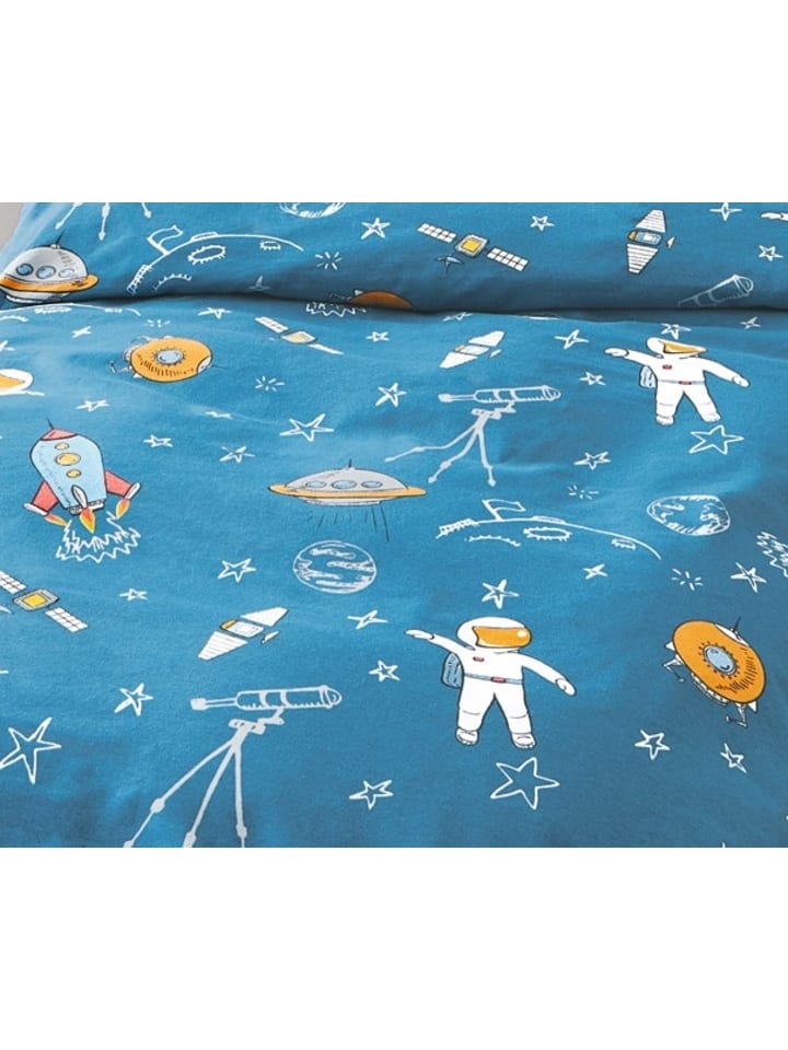 JACK 2 tlg. Renforcé Bettwäsche 135x200cm Astronaut in Blau günstig kaufen 135x200 cm