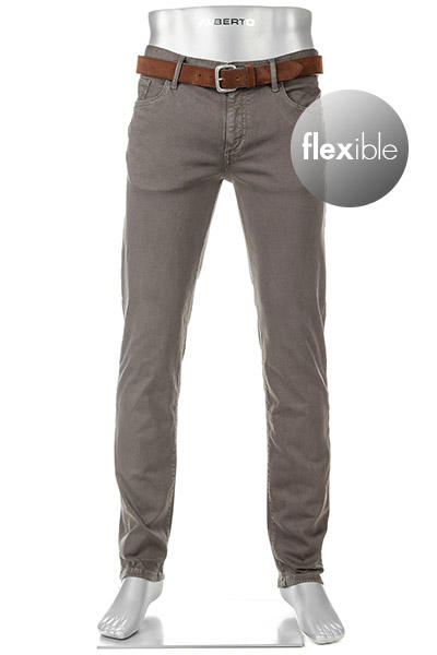 Alberto, Jeans Pipe, Regular Fit, Baumwolle T400®, dunkelbraun