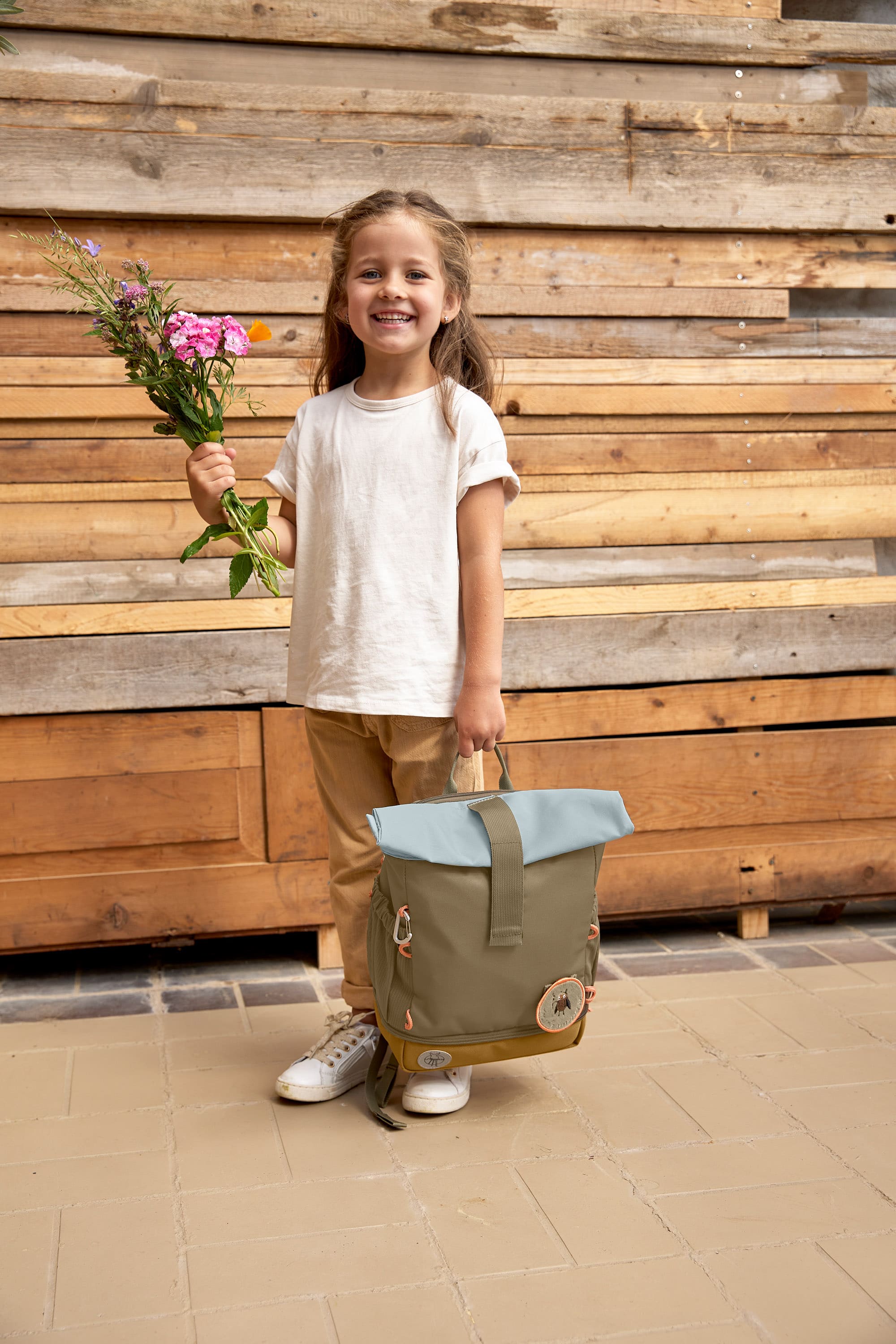 Kindergartenrucksack Rolltop - Nature, Oliv