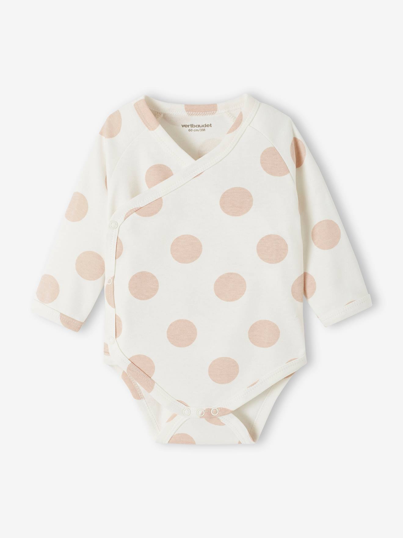 Lot de 5 bodies manches longues bébé ouverture naissance rose poudré
