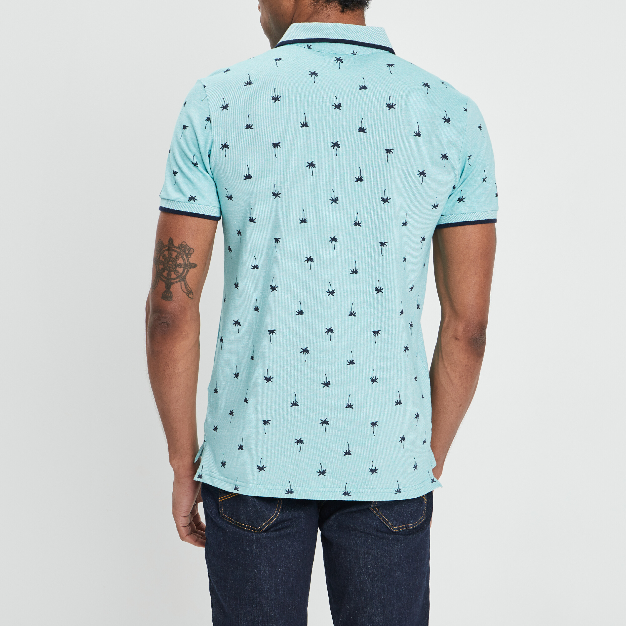 Polo manches courtes Creeks vert turquoise homme | La Halle