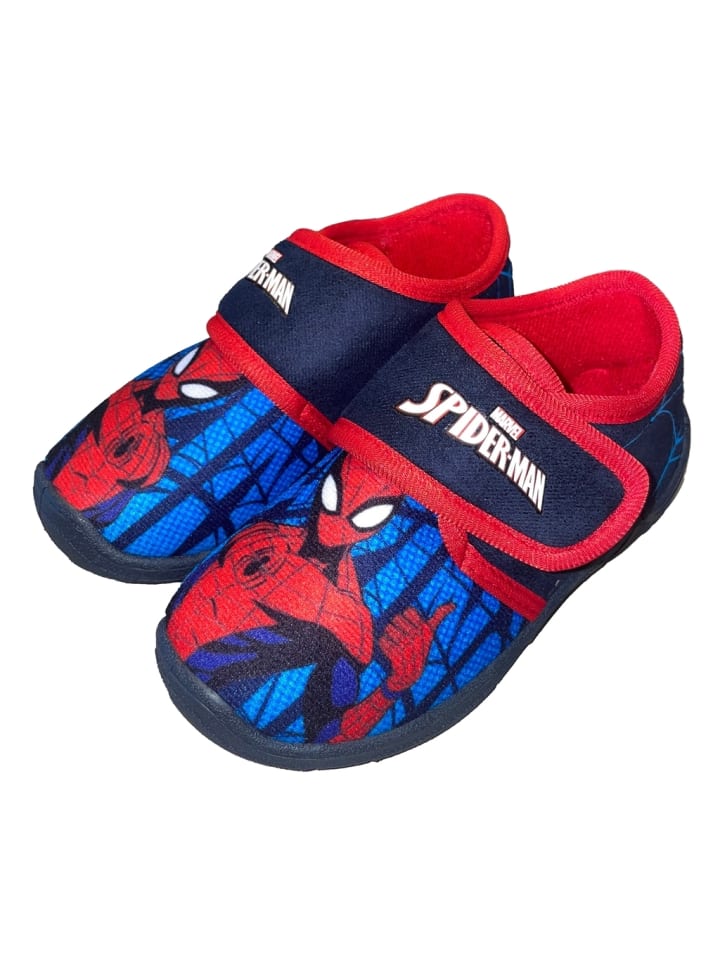 Spiderman Hausschuhe mit Marvel Spiderman Motiv, in Rot, mit Klettverschluss günstig kaufen