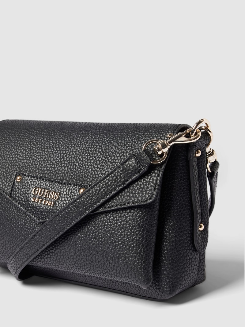Handtasche mit Label-Details Modell 'BRENTON' in schwarz