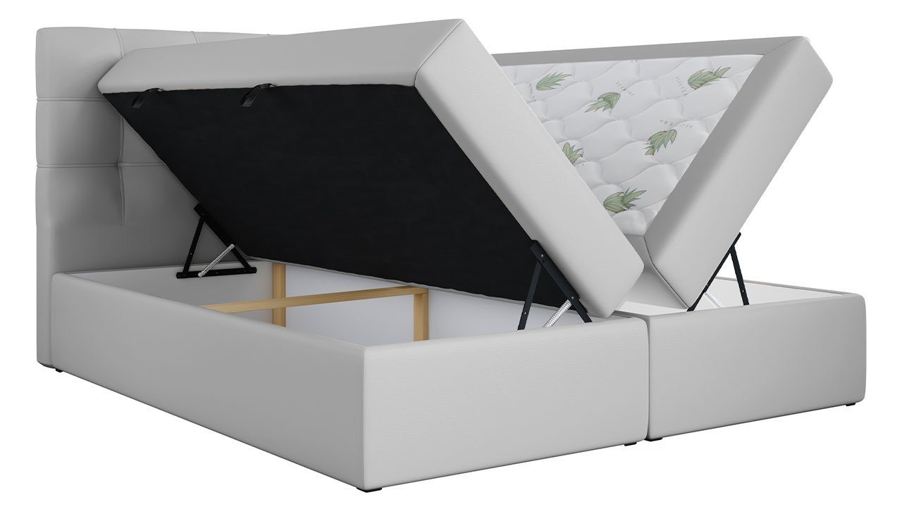 MKS MÖBEL Boxspringbett TOP 1, mit Bettkasten, Doppelbett mit Multipocket-Matratze und Topper