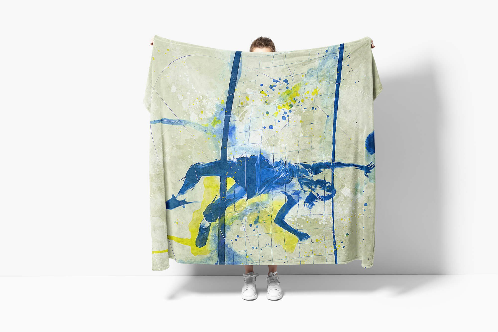 Sinus Art Handtücher SplashArt Sport Handtuch Strandhandtuch Saunatuch Kuscheldecke Kunstvoll Volleyball Sport, Baumwolle-Polyester-Mix (1-St), Handtuch