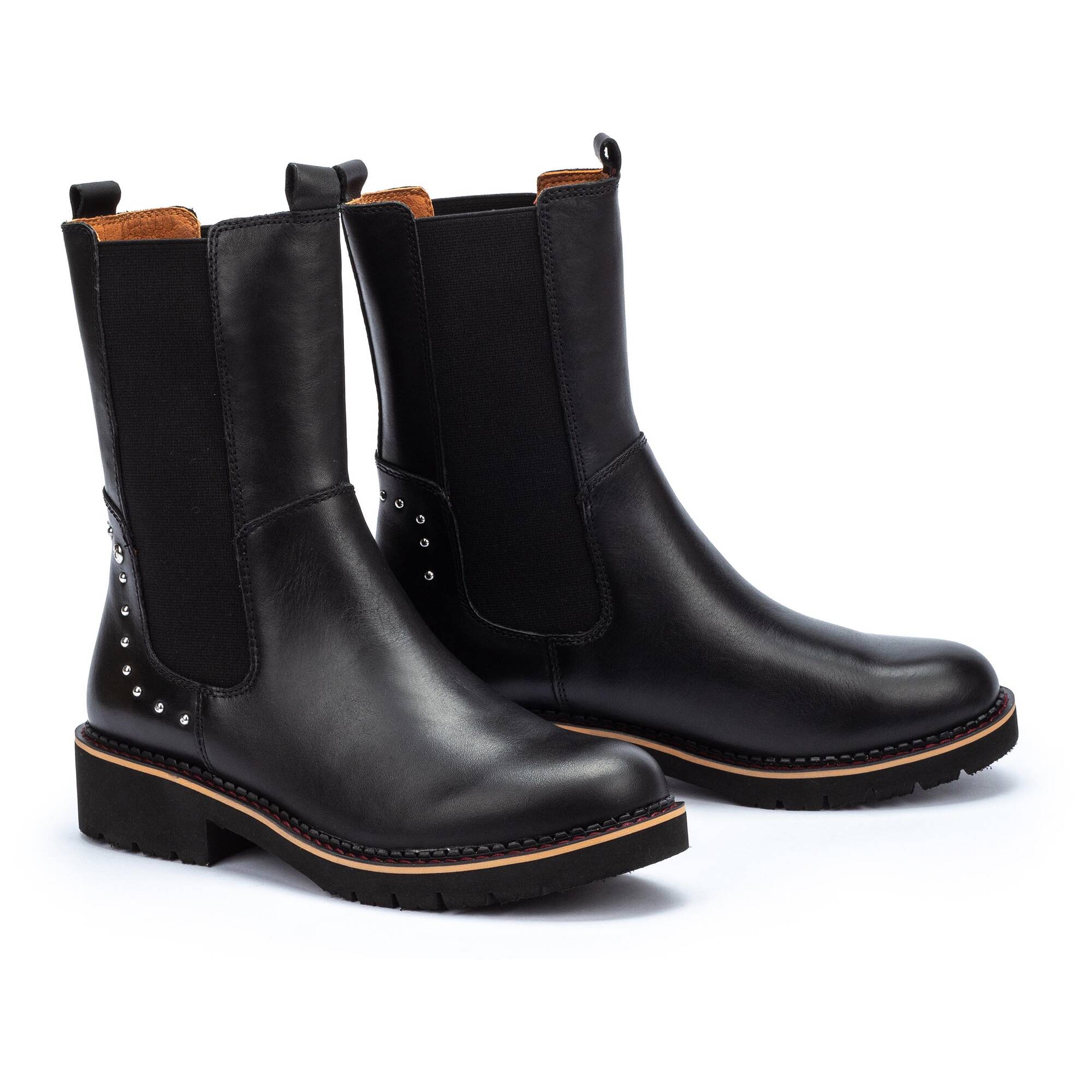 Damskie skórzane buty Pikolinos Vicar - CZARNE