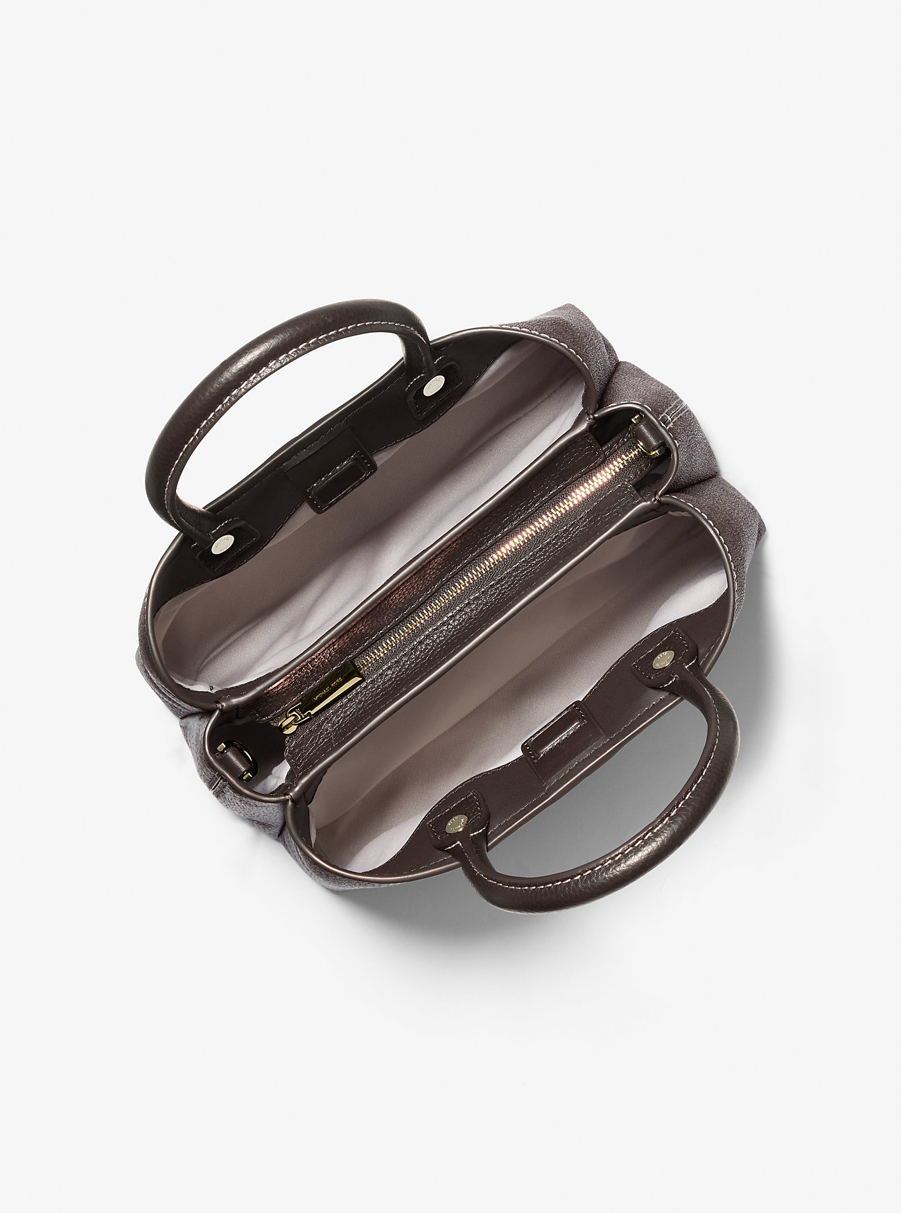 Flora Medium Signature Logo og Skinnveske – BRUN