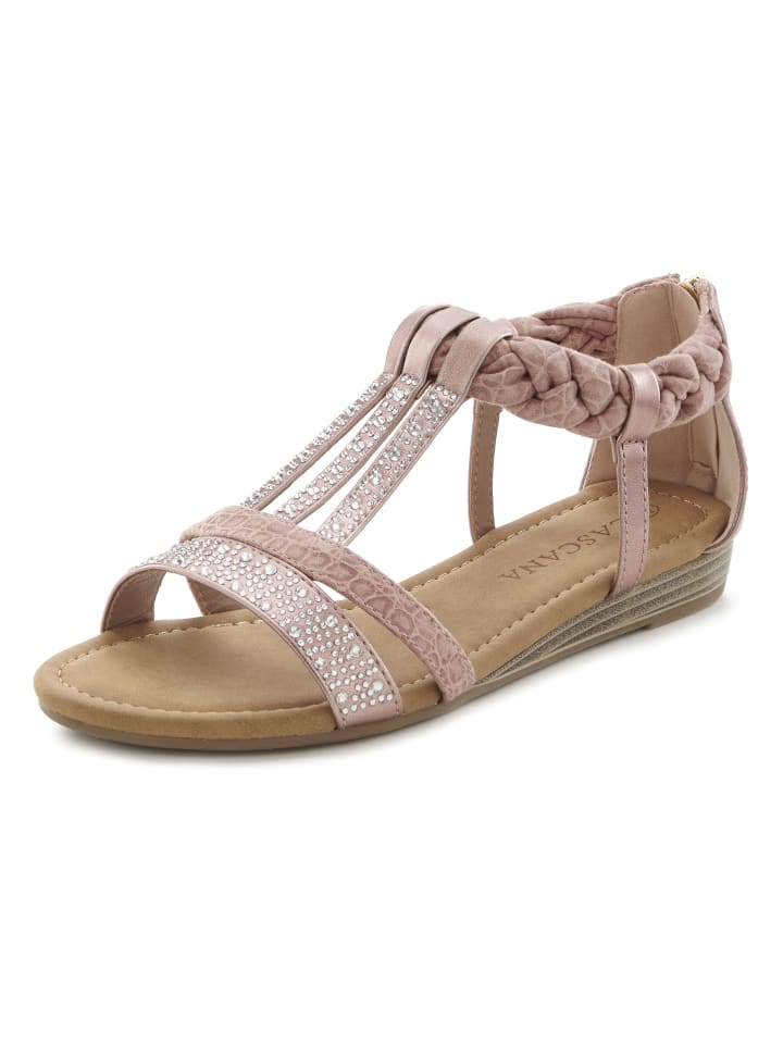 LASCANA Sandale in rose günstig kaufen