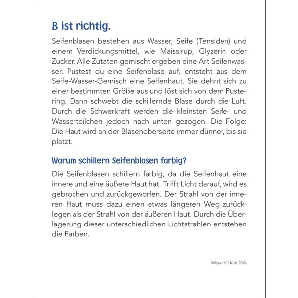 WISSEN FÜR KIDS TAGESABREIßKALENDER 2024 - Kalender