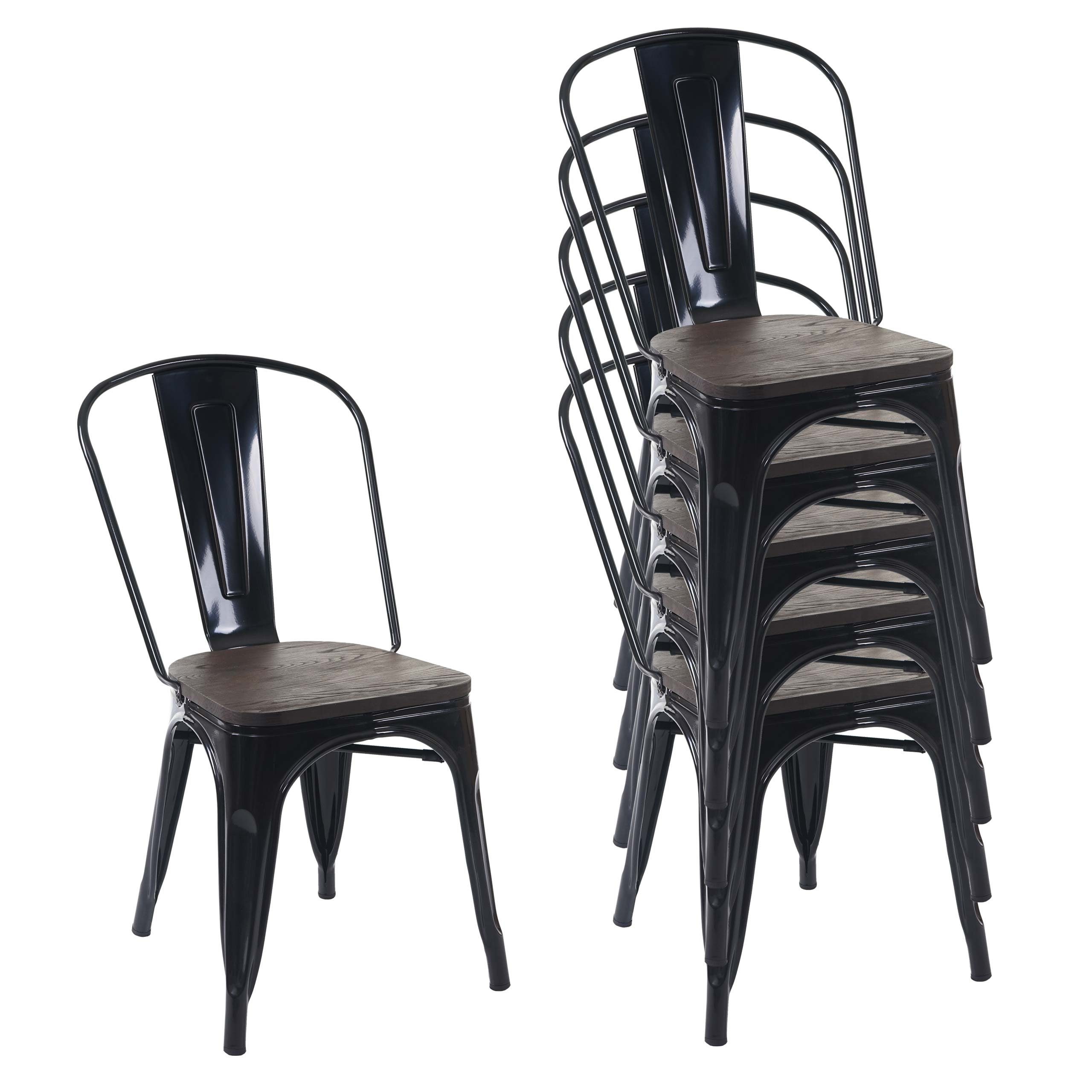 MCW Bistrostuhl MCW-A73-Ho-6 (Set, 6 St), 6er-Set, mit Holzsitzfläche, Maximale Belastbarkeit pro Stuhl: 120 kg