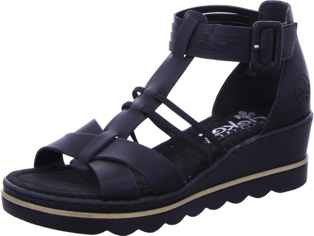RIEKER Klassische Sandalen schwarz