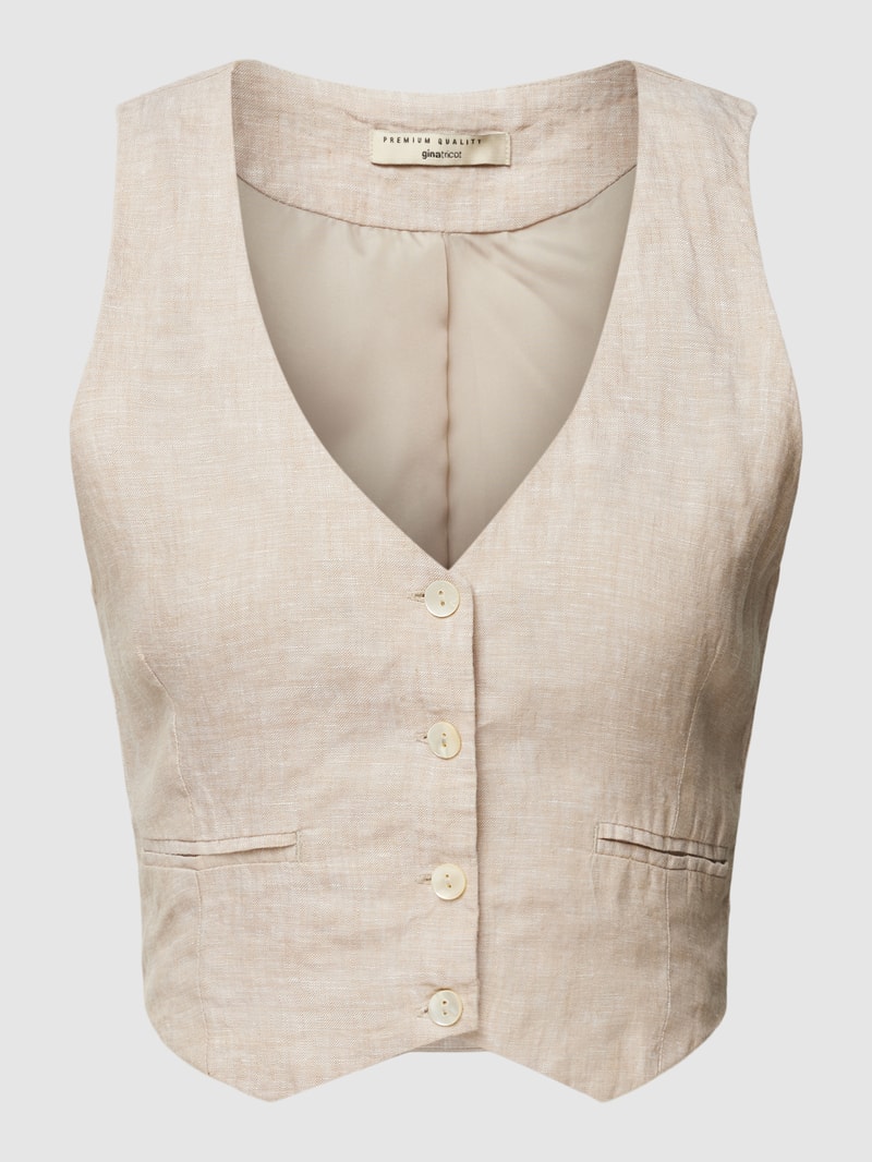 Weste mit Knopfleiste in beige