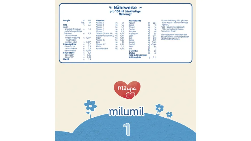 Milupa Milumil 1 Anfangsmilch 800 g