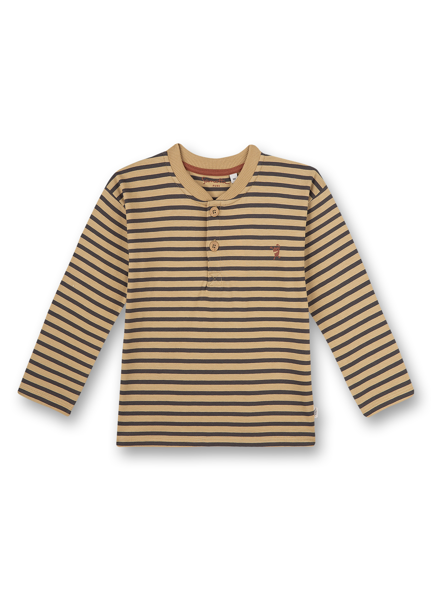 Jungen-Shirt langarm Beige Ringel