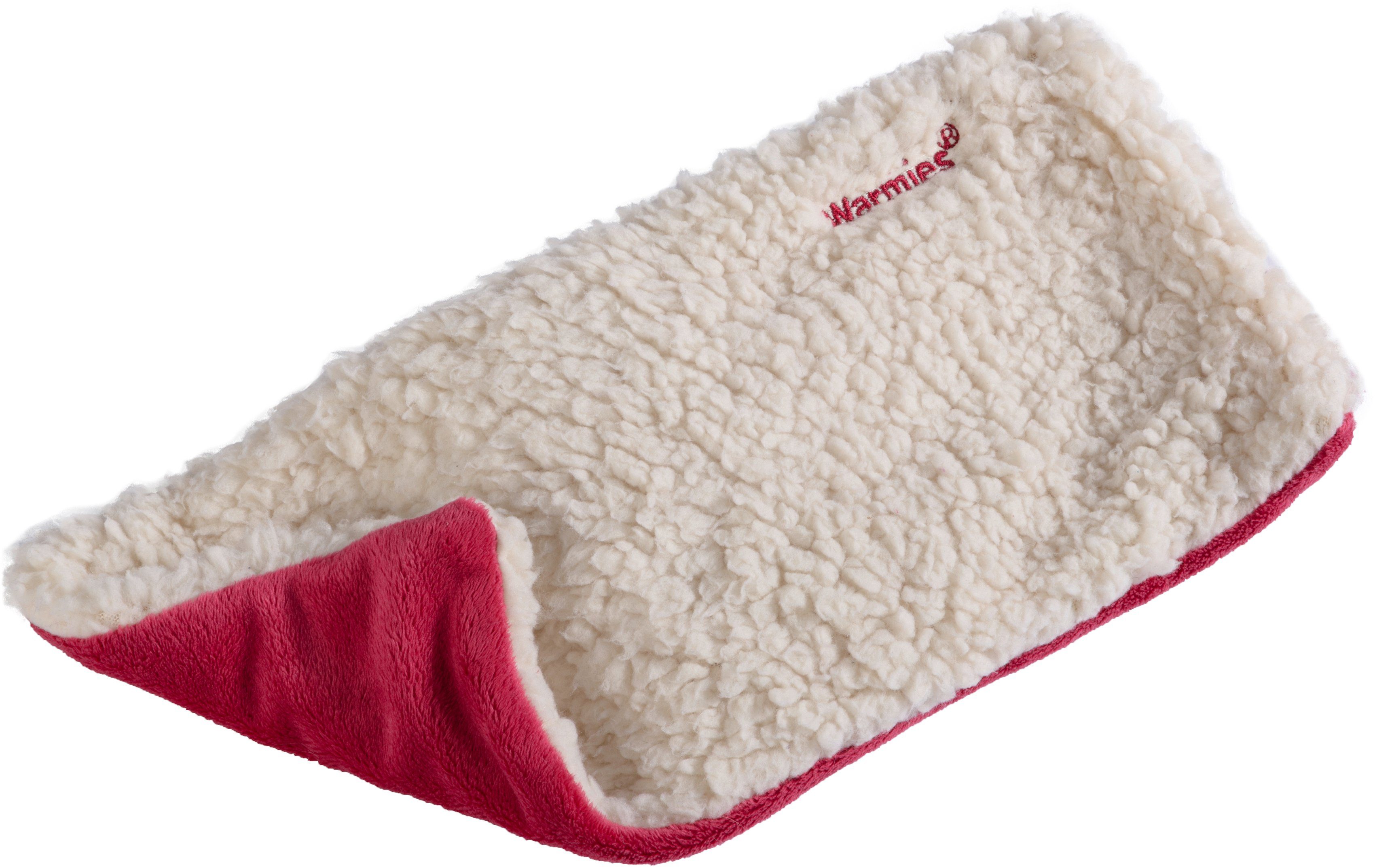 Warmies® Wärmekissen Hot-Pak® Sherpa beige/rot, mit Lavendelduft