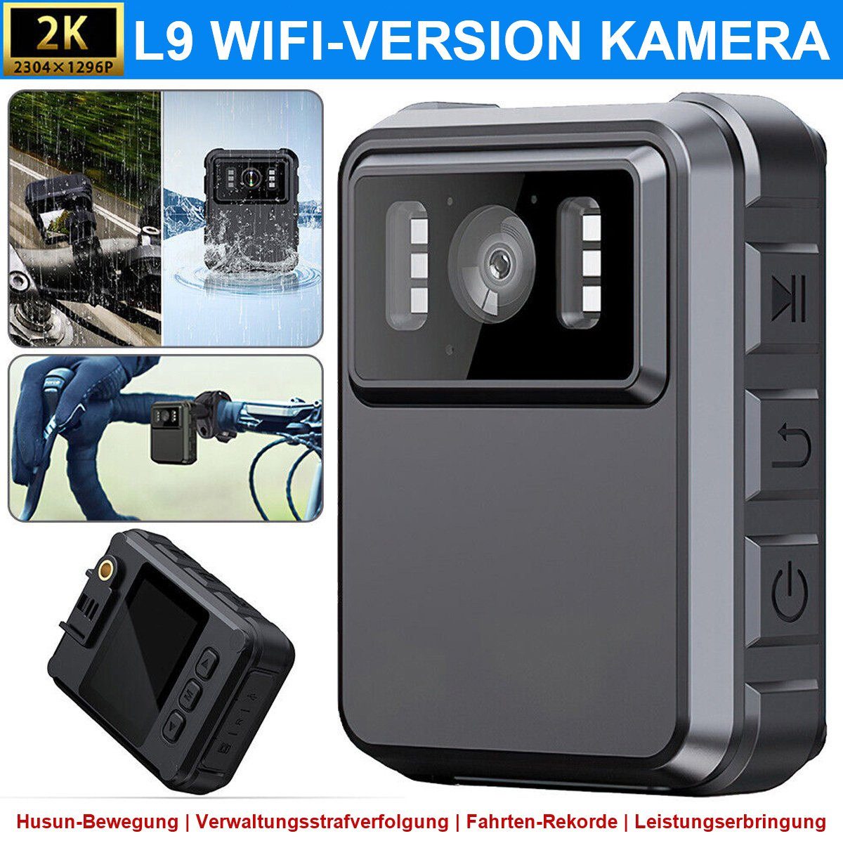 Yoyaxi Mini HD 1080P Körperkamera Dashcam (DVR Sports Cam Motorrad-Camcorder + Fahrradhalterung)