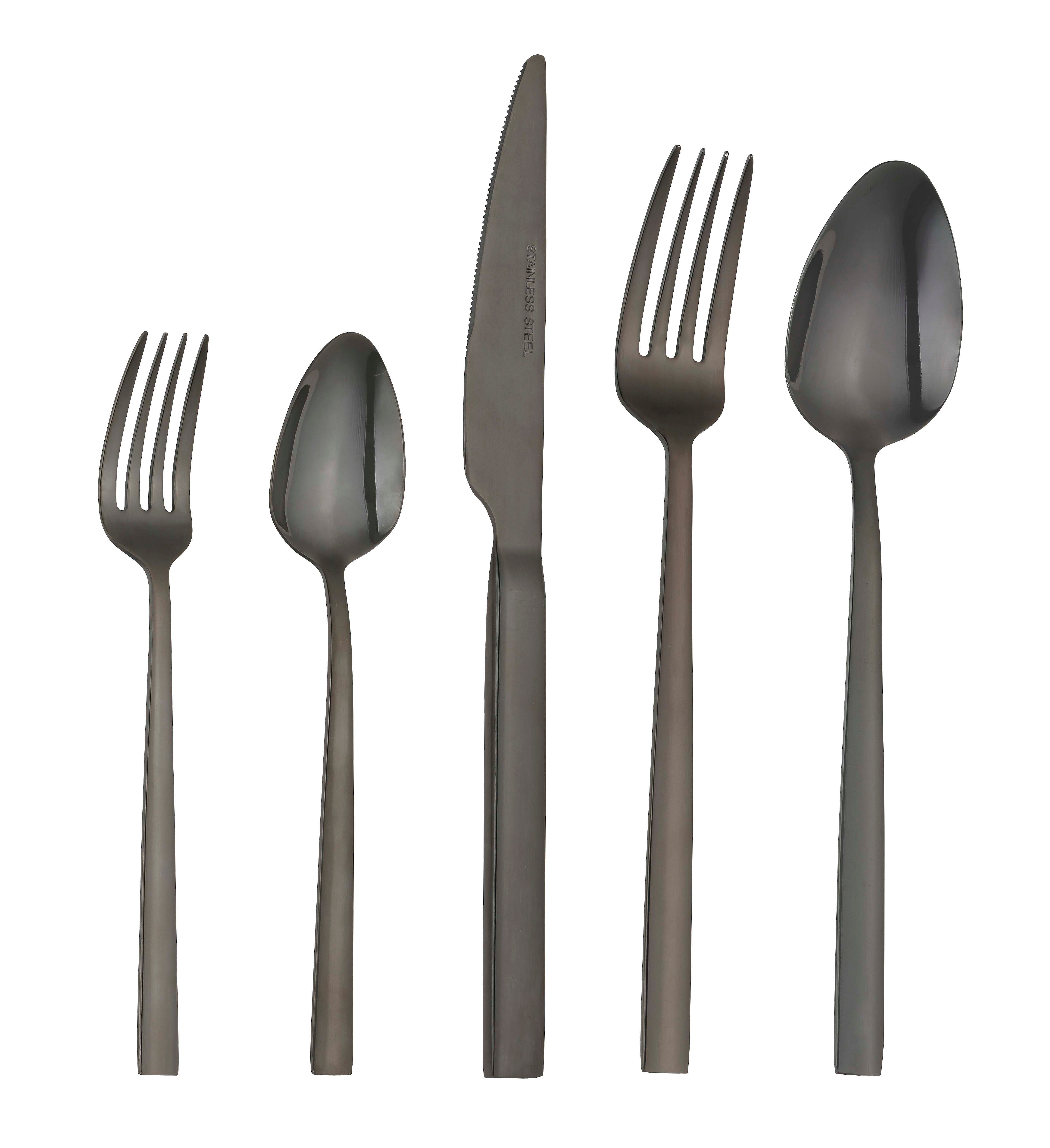 Home affaire Besteck-Set Colmar, Edelstahl 18/10, PVD schwarz glänzend, 30 Teile