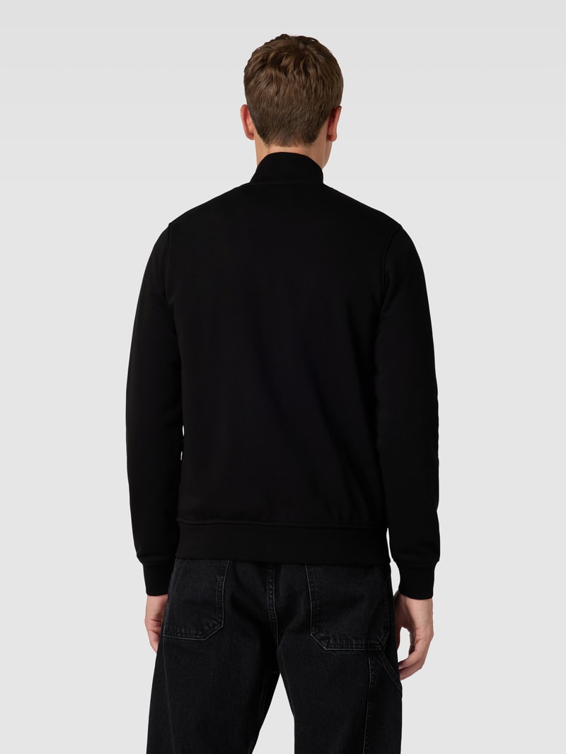 Sweatjacke mit Label-Patch in schwarz
