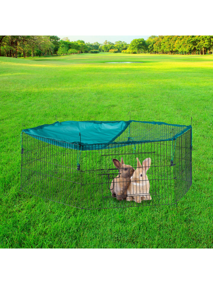 relaxdays Freilaufgehege mit Netz-Abdeckung in Grün - Ø 110 cm günstig kaufen onesize