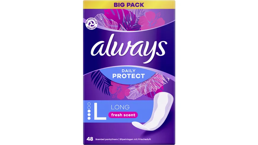 Always DAILY Slipeinlagen always Slipeinlage Daily Protect Long mit Frischeduft BigPack 48
