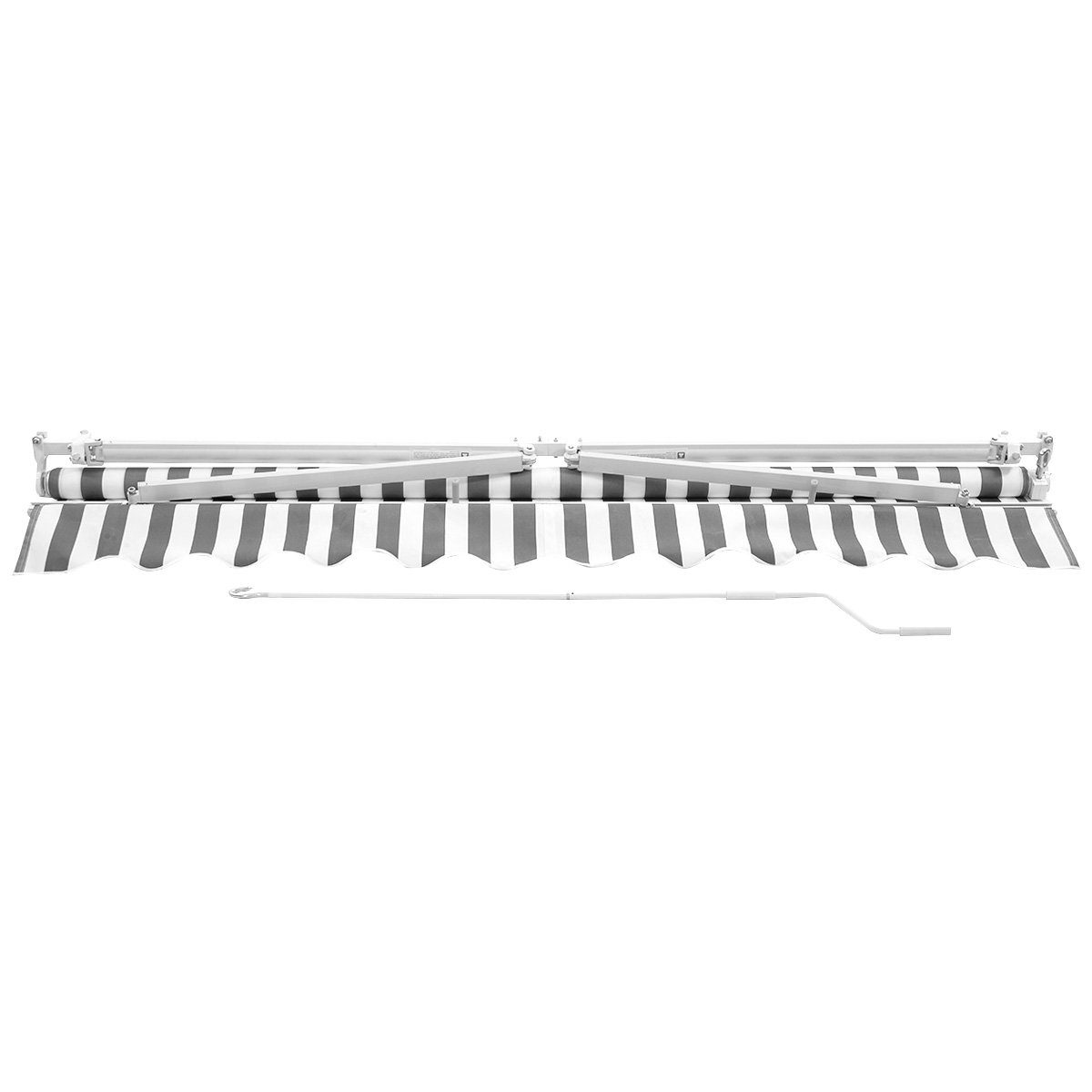 COSTWAY Gelenkarmmarkise Klemmmarkise mit Kurbel, 3 x 2,5 m
