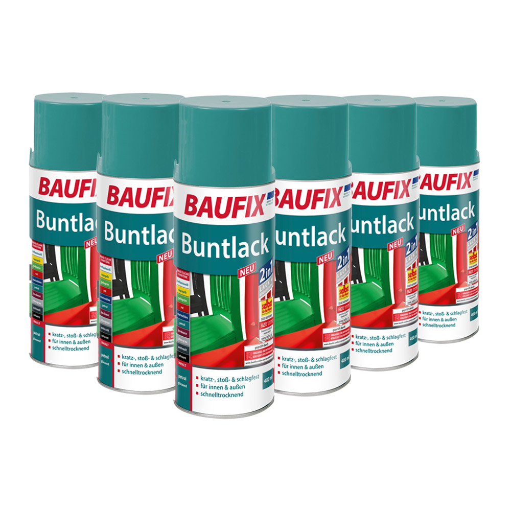 Baufix Buntlack-Spray, 6er-Set - Petrol