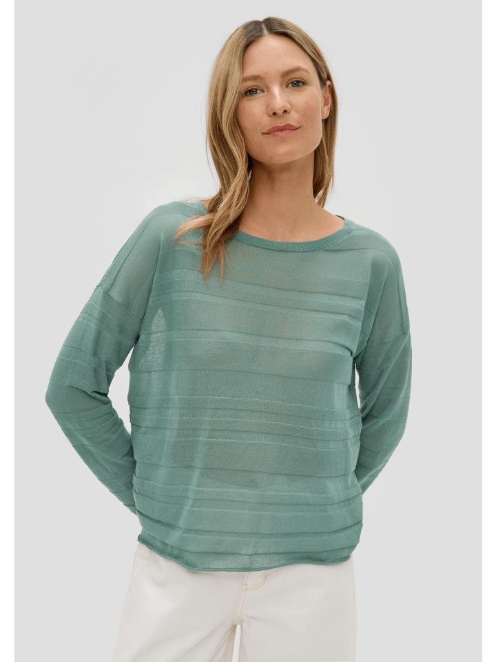 s.Oliver Strickpullover langarm in Petrol günstig kaufen