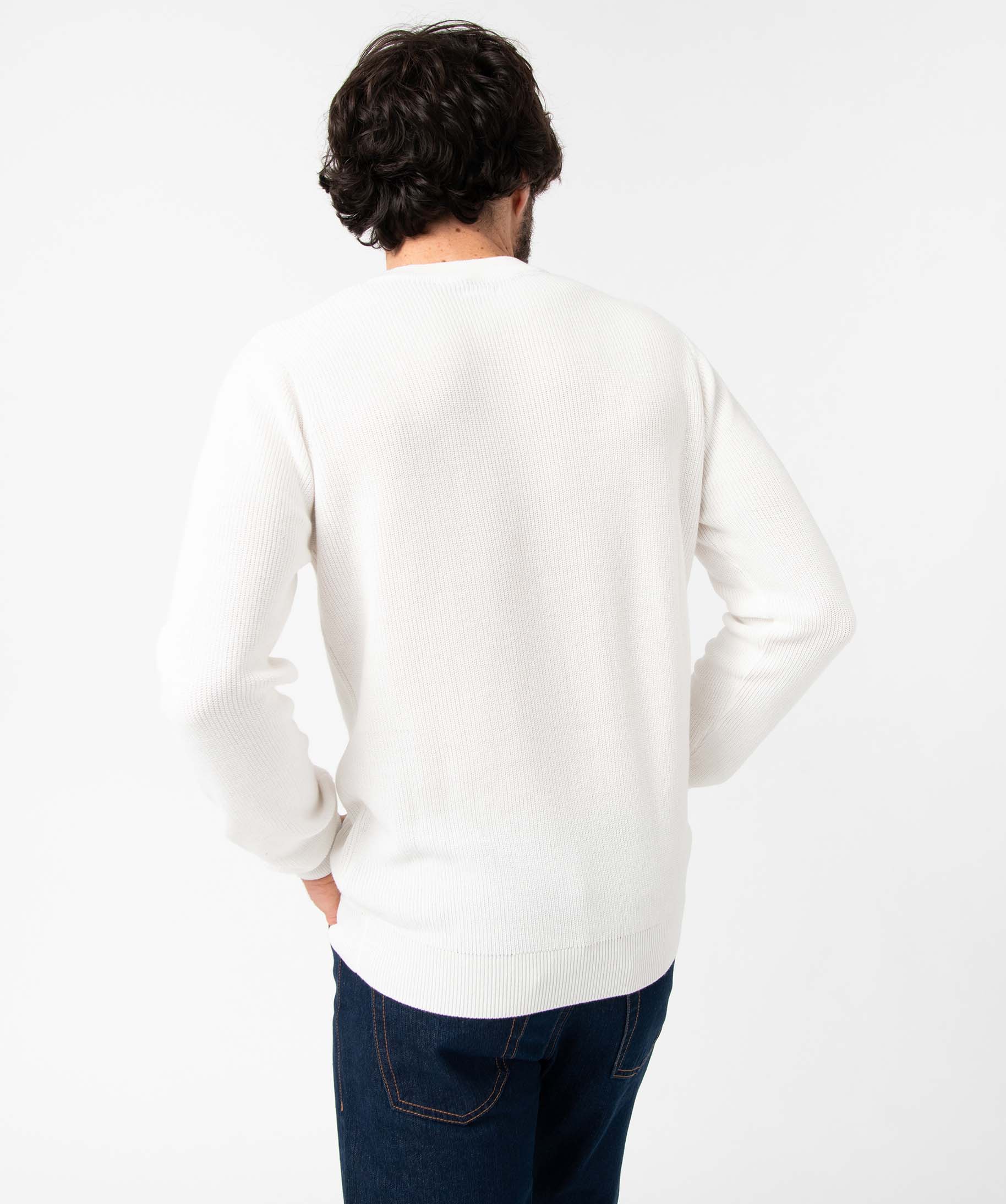 Pull homme en maille unie blanc | GEMO