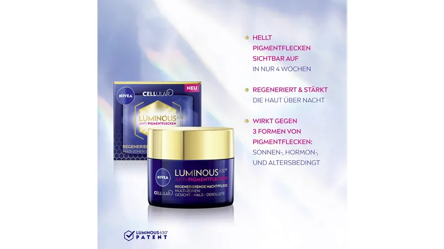 NIVEA Cellular Luminous 630 Anti Pigmentflecken Regenerierende Nachtpflege 50 ml