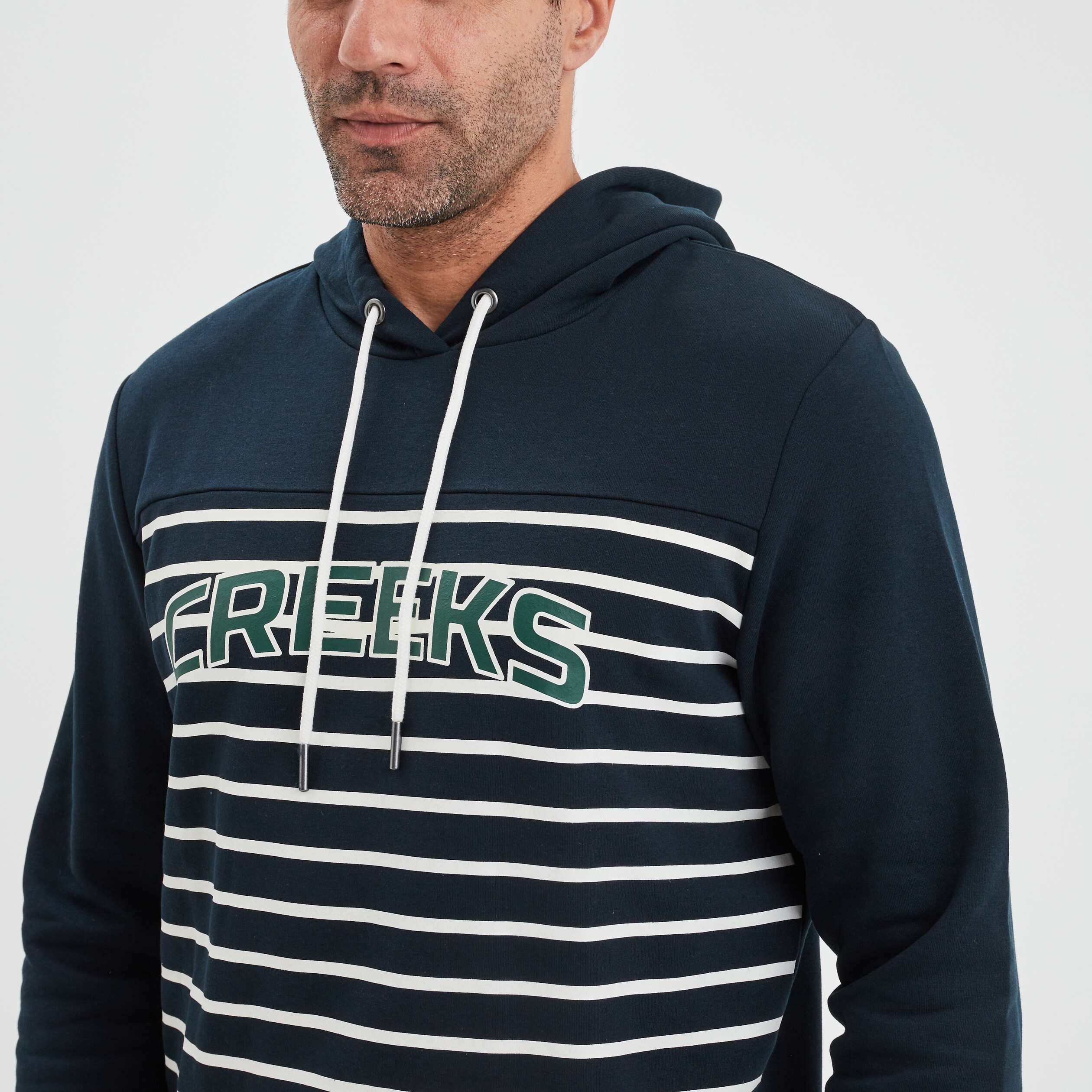 Sweat à capuche hoodie Creeks bleu marine homme | La Halle