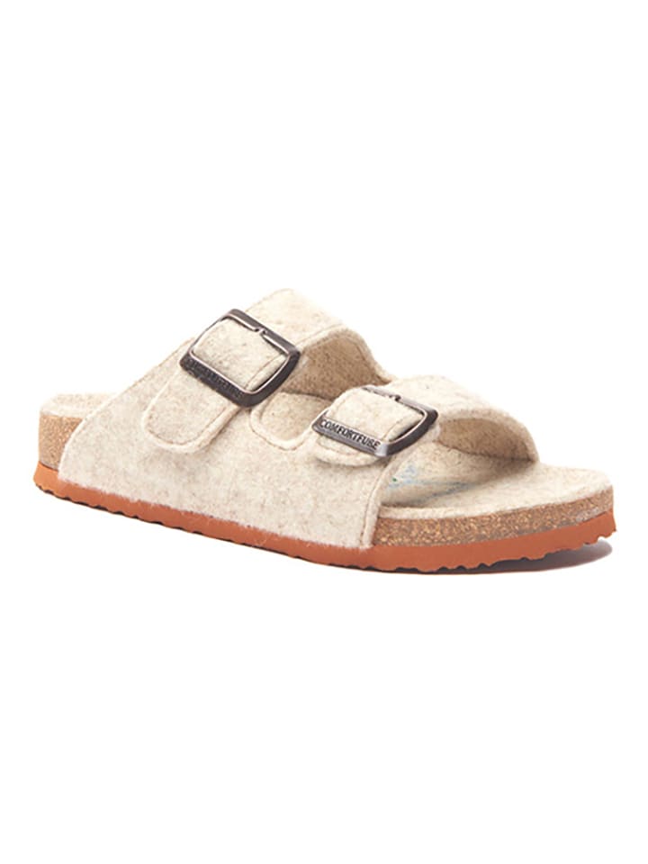 Comfortfusse Woll-Pantoletten in Beige günstig kaufen